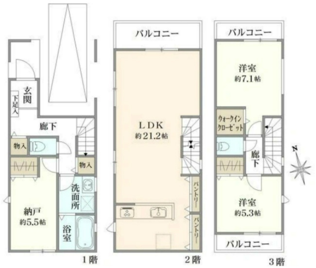 府中市府中町3丁目新築h-47766間取り