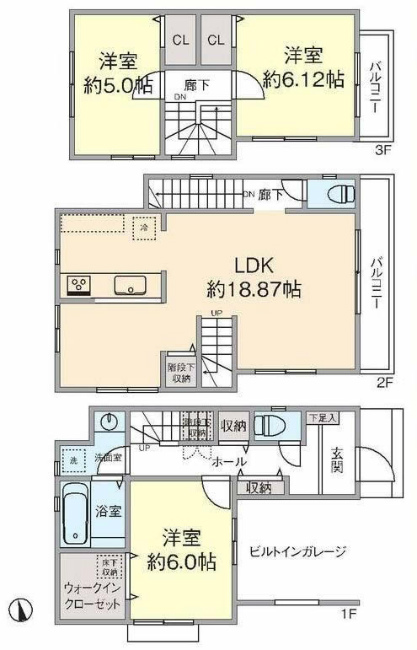 府中市八幡町3丁目中古h-47839間取り