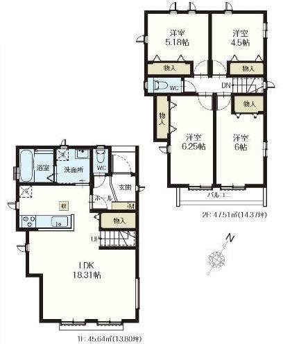 府中市南町6丁目新築h-47969間取り