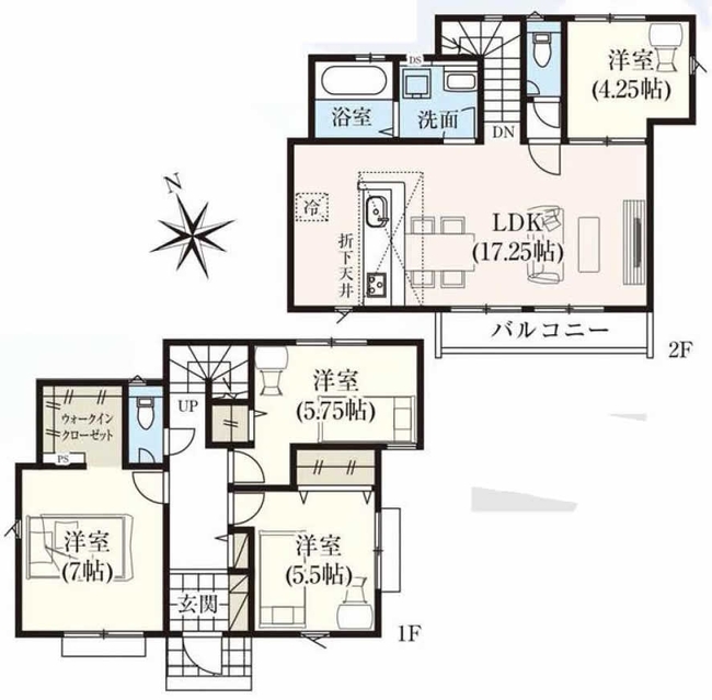 府中市四谷3丁目新築h-48206間取り