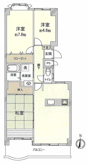 京王府中マンション間取り