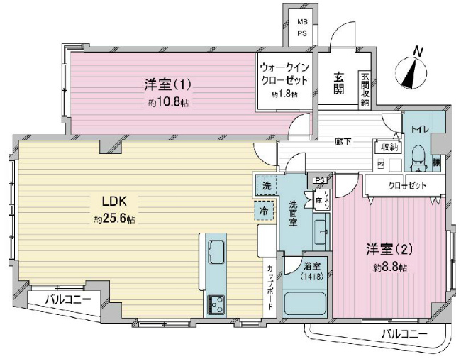 ユニーブル府中リノヴァス間取り