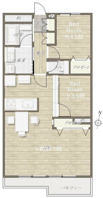 朝日プラザ府中間取り