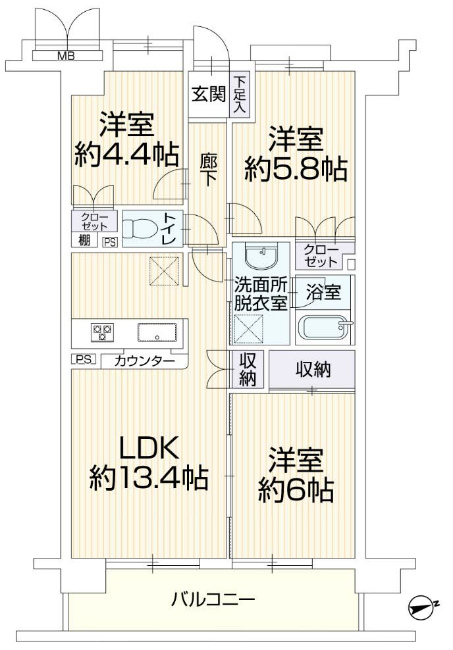 リーベスト府中多摩川間取り