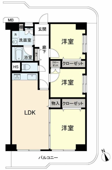 日商岩井府中マンション間取り