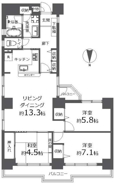 メゾン府中（宮町１）間取り