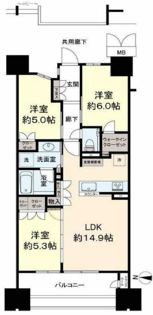 プレミスト府中間取り