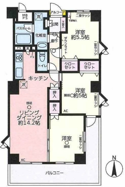 ライオンズマンション府中白糸台間取り