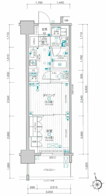 府中住吉町住宅4号棟間取り