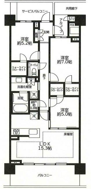 プラウド府中天神町エアリーレジデンス間取り