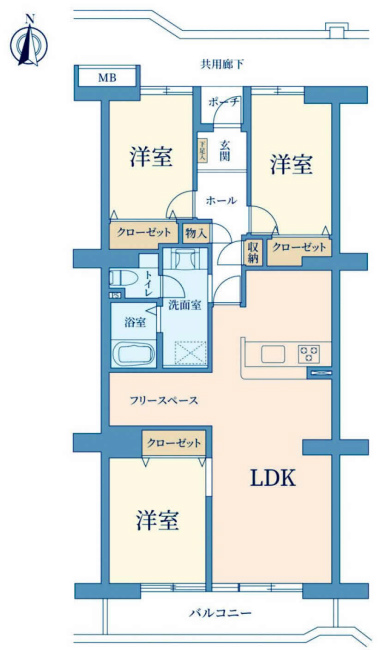 府中多摩川通り住宅2号棟M-48973間取り