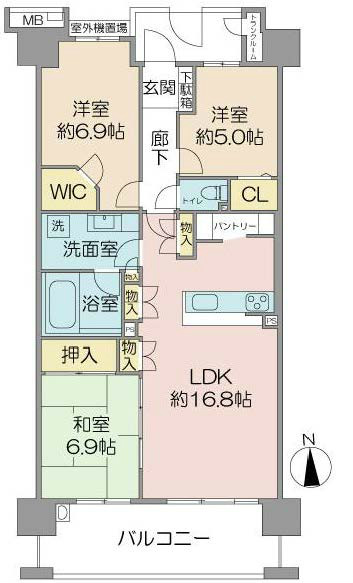 エフユニバースM-48996間取り