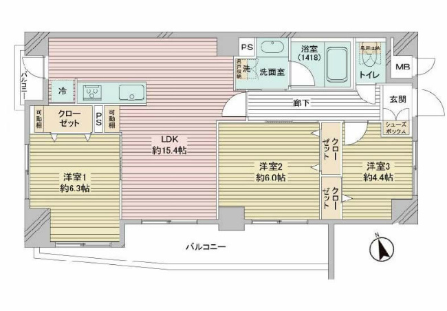 マイキャッスル府中西M-48999間取り