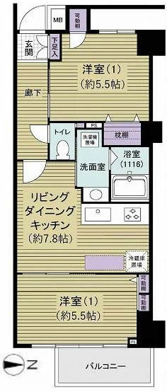 モンシャトーラポール多摩M-49026間取り