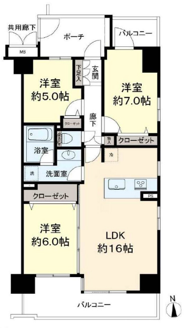 ヴェルレージュ府中けやき通りM-49042間取り