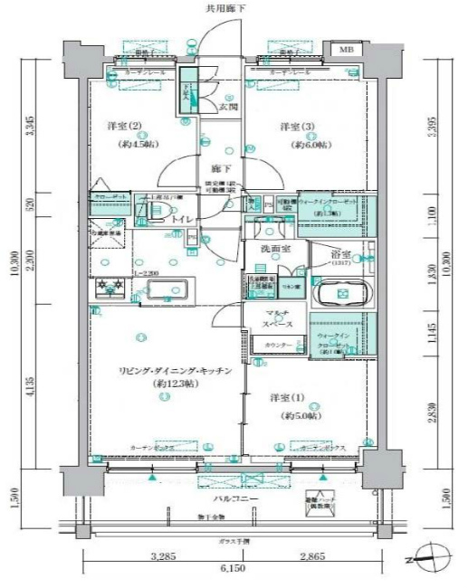 ベルジュール東府中カルムM-49068間取り