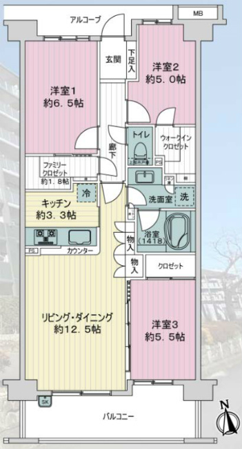 ルイシャトレ府中是政間取り