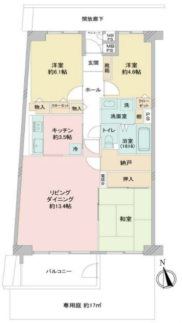 コープ府中武蔵野台2号棟間取り