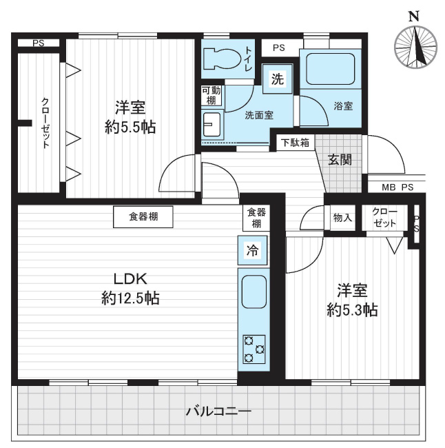 車返団地3街区(白糸台4)間取り