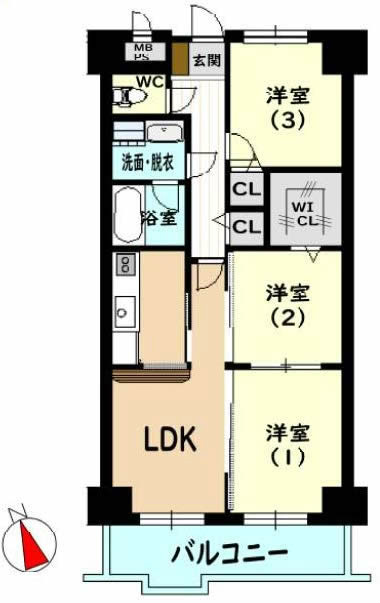 ライオンズマンション府中の丘間取り