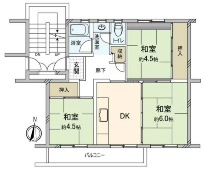 車返団地1街区(押立町2)間取り