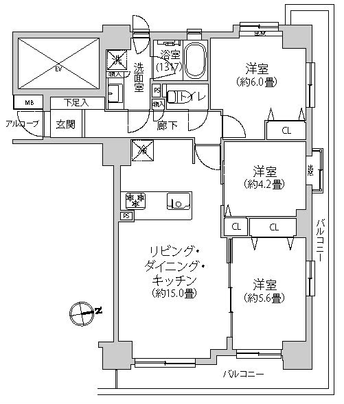 ルネサンスフォルム府中間取り