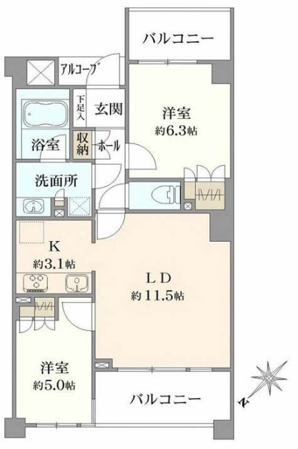 レクセル府中西府間取り