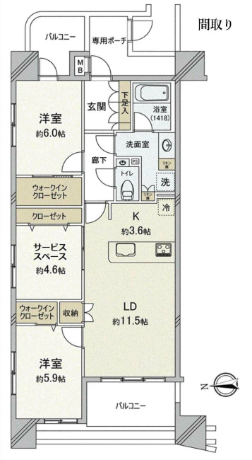 ミオカステーロ府中宮町間取り
