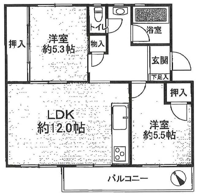 車返団地1街区(白糸台5)間取り