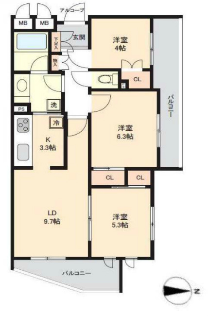 マイキャッスル府中白糸台参番館間取り