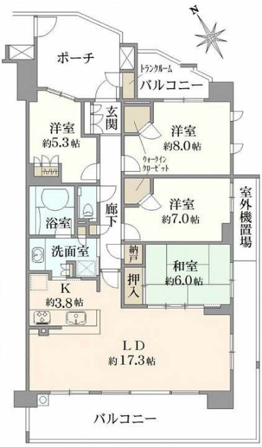 プラウド府中中河原間取り