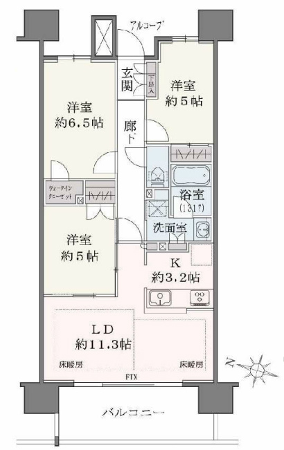 クリオ府中間取り