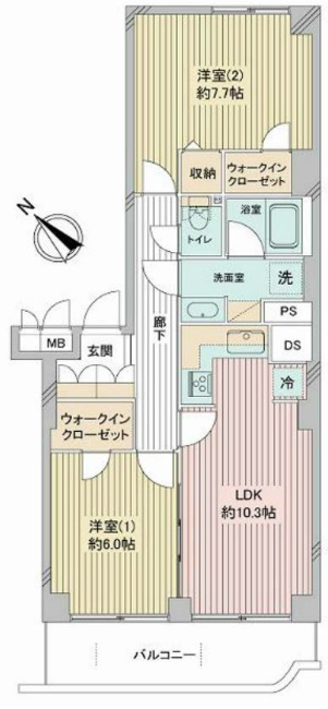 ニューライフマンション武蔵野台E棟間取り