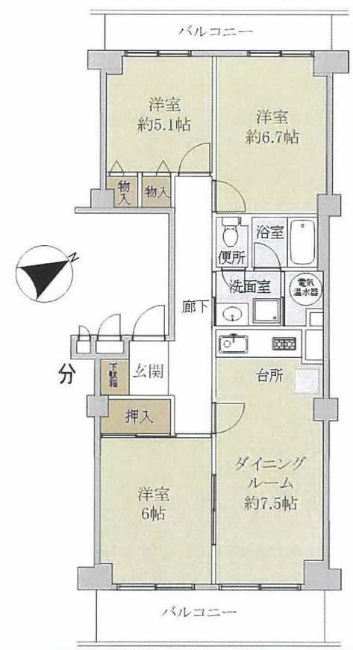 プライムむさしの台間取り