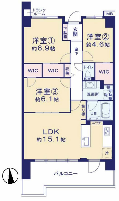 ラヴィラ府中多摩川間取り