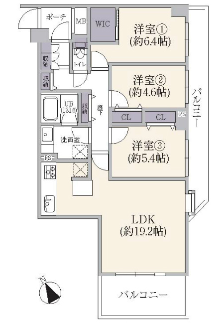 府中天神町パークホームズ間取り