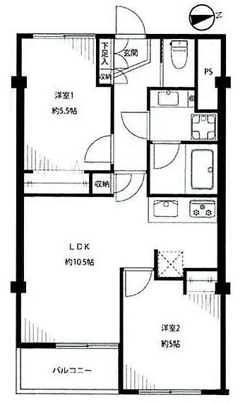 府中コーポラス間取り