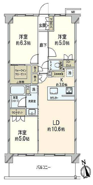 サンクレイドル府中武蔵野台間取り