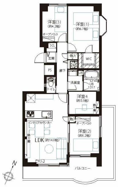 京王府中マンション間取り