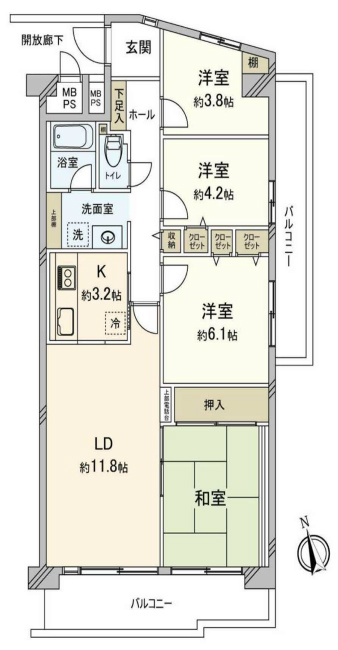 コープ府中武蔵野台1号棟間取り