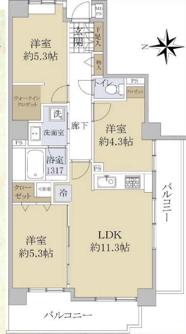 ライオンズマンション府中白糸台間取り