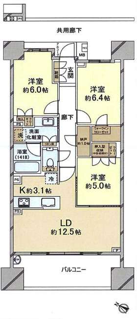 プラウド府中パサージュ間取り