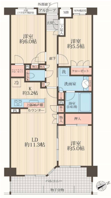 カサーレ府中中河原間取り