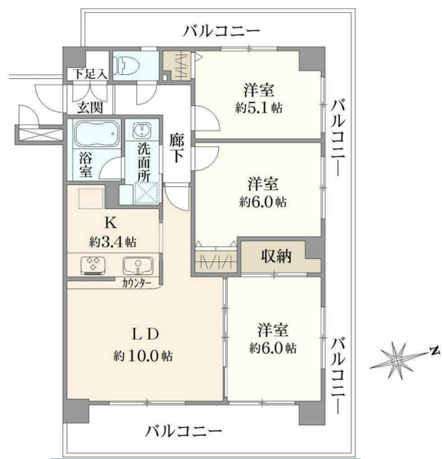 アイディーコート府中間取り