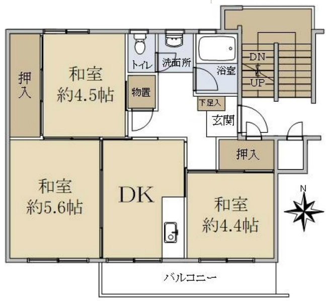 府中日鋼団地間取り