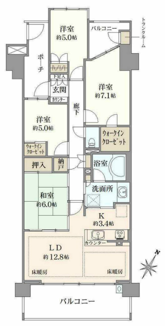 プラウド府中中河原間取り