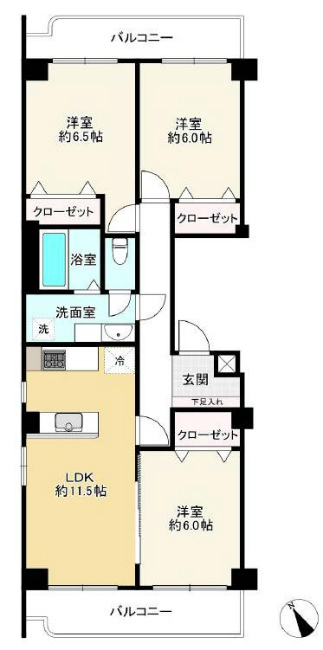 ニューライフマンション武蔵野台C棟間取り