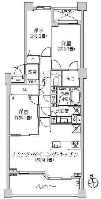 ラヴィドール府中武蔵野台間取り