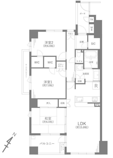 ルネファンタグラーレ府中是政間取り