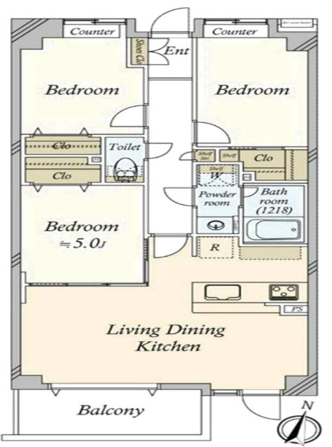 ダイアパレスグランジェ府中是政間取り